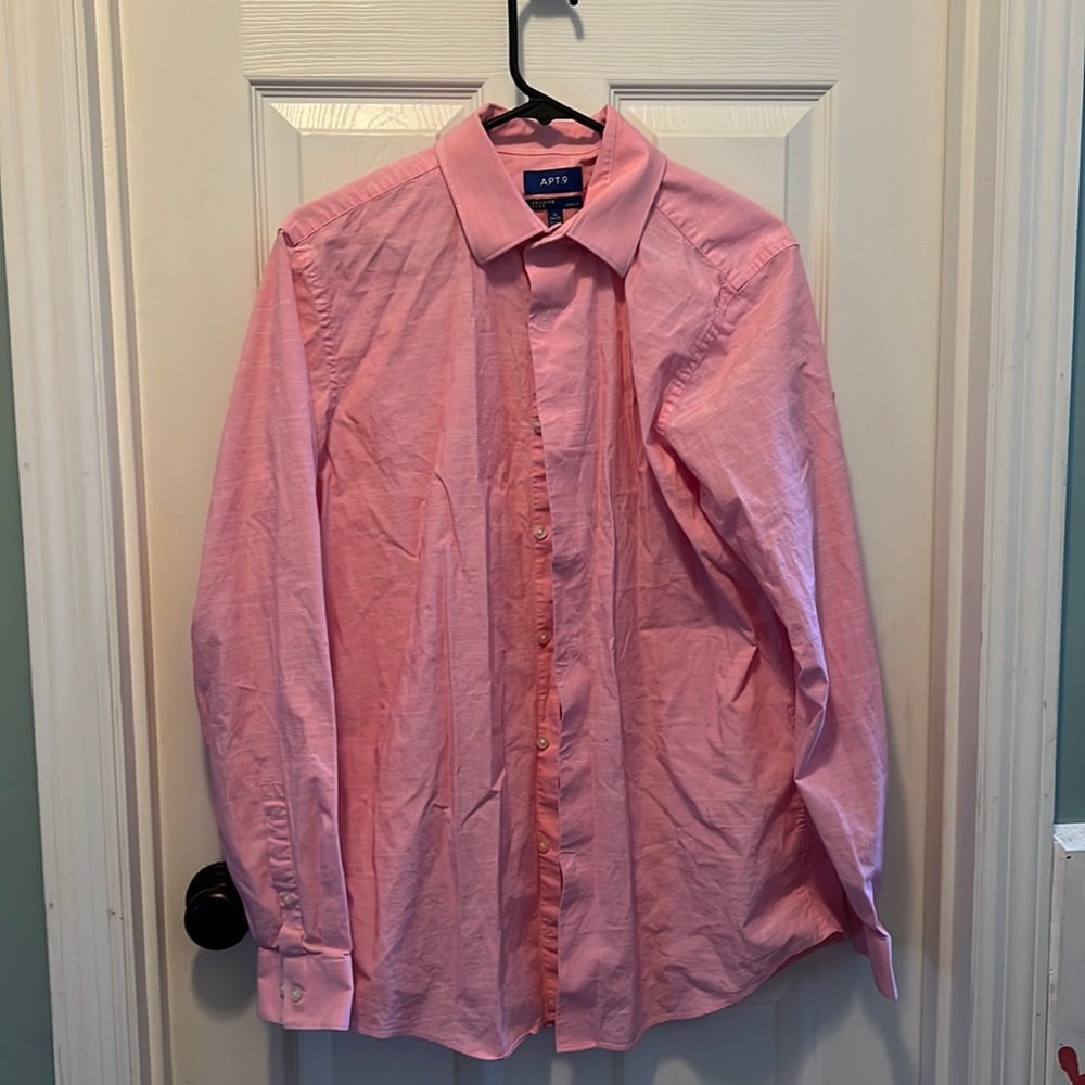 Men’s Apt. 9 pink dress shirt size 16 34/35